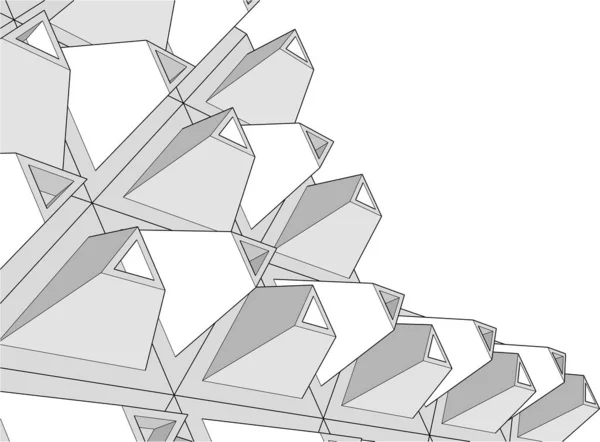 Linhas Abstratas Desenho Conceito Arte Arquitetônica Formas Geométricas Mínimas — Vetor de Stock