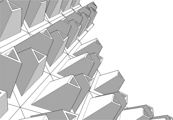 Linhas Abstratas Desenho Conceito Arte Arquitetônica Formas Geométricas Mínimas — Vetor de Stock