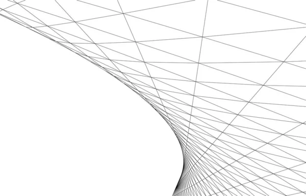 Abstrakte Zeichnungslinien Architektonischen Kunstkonzept Minimale Geometrische Formen — Stockvektor