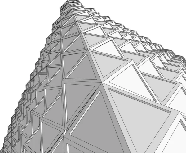 Abstrakte Zeichnungslinien Architektonischen Kunstkonzept Minimale Geometrische Formen — Stockvektor