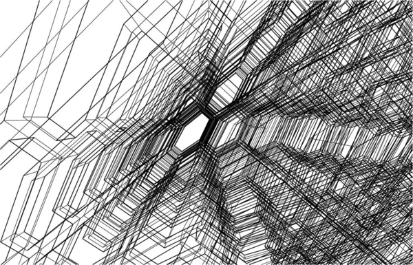 Mimari Sanat Konseptinde Soyut Çizgiler Minimum Geometrik Şekiller — Stok Vektör