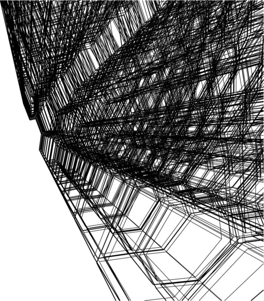 Lignes Dessin Abstraites Dans Concept Art Architectural Formes Géométriques Minimales — Image vectorielle