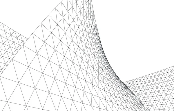 Linhas Abstratas Desenho Conceito Arte Arquitetônica Formas Geométricas Mínimas — Vetor de Stock