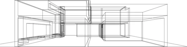 Mimari Sanat Konseptinde Soyut Çizgiler Minimum Geometrik Şekiller — Stok Vektör