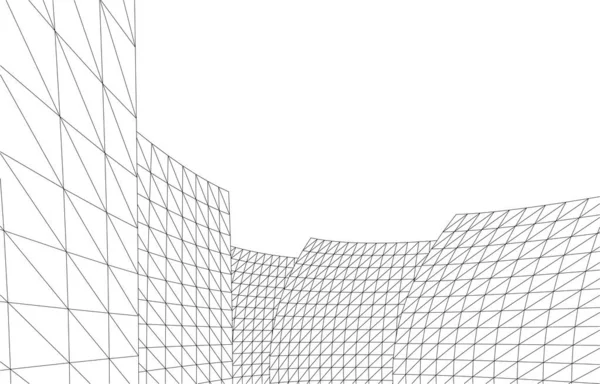 Abstrakcyjne Linie Rysunku Koncepcji Sztuki Architektonicznej Minimalne Kształty Geometryczne — Wektor stockowy