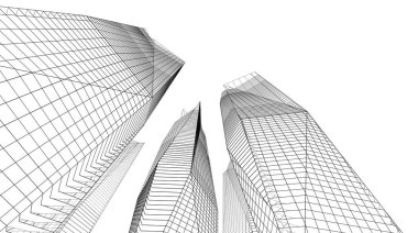 Mimari sanat konseptinde soyut çizgiler, minimum geometrik şekiller. 