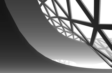 Mimari sanat konseptinde soyut çizgiler, minimum geometrik şekiller. 