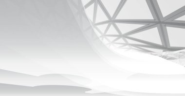 Mimari sanat konseptinde soyut çizgiler, minimum geometrik şekiller. 