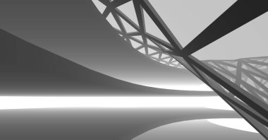 Mimari sanat konseptinde soyut çizgiler, minimum geometrik şekiller. 