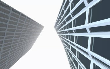 Mimari sanat konseptinde soyut çizgiler, minimum geometrik şekiller. 