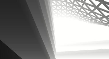 Mimari sanat konseptinde soyut çizgiler, minimum geometrik şekiller. 