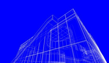 Mimari sanat konseptinde soyut çizgiler, minimum geometrik şekiller. 