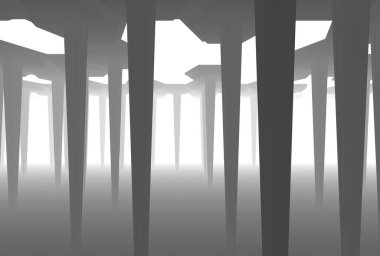 Mimari sanat konseptinde soyut çizgiler, minimum geometrik şekiller. 