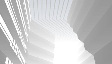 Mimari sanat konseptinde soyut çizgiler, minimum geometrik şekiller. 