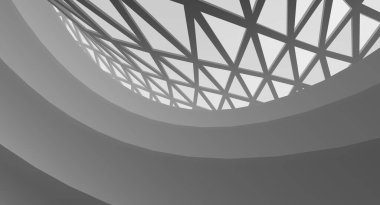 Mimari sanat konseptinde soyut çizgiler, minimum geometrik şekiller. 