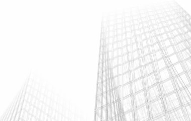 Mimari sanat konseptinde soyut çizgiler, minimum geometrik şekiller. 