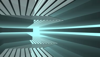 Mimari sanat konseptinde soyut çizgiler, minimum geometrik şekiller. 