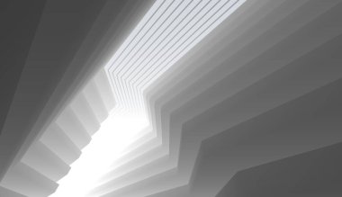 Mimari sanat konseptinde soyut çizgiler, minimum geometrik şekiller. 