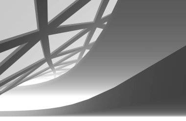 Mimari sanat konseptinde soyut çizgiler, minimum geometrik şekiller. 