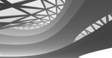 Mimari sanat konseptinde soyut çizgiler, minimum geometrik şekiller. 