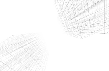 Mimari sanat konseptinde soyut çizgiler, minimum geometrik şekiller. 