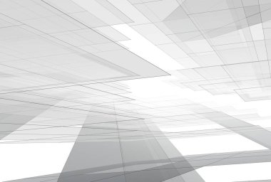 Mimari sanat konseptinde soyut çizgiler, minimum geometrik şekiller. 