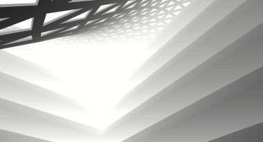 Mimari sanat konseptinde soyut çizgiler, minimum geometrik şekiller. 