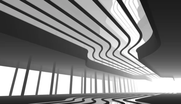 Abstract Drawing Lines Architectural Art Concept Minimal Geometrical Shapes — Stock Photo, Image