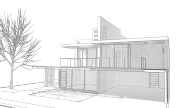 En az üç boyutlu mimari projenin genel görünümü