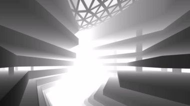 minimal 3d mimari şekillerde hareket etmek