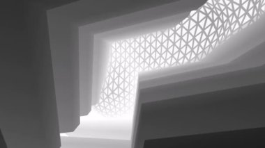 minimal 3d mimari şekillerde hareket etmek