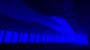 minimal 3d mimari şekillerde hareket etmek