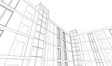 mimari sanat konsepti, minimum geometrik şekiller. 