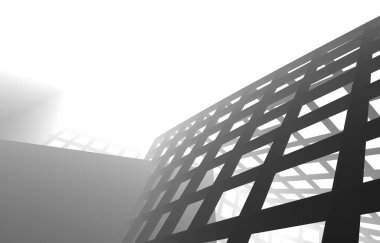 Mimari sanat konseptinde soyut çizgiler, minimum geometrik şekiller. 