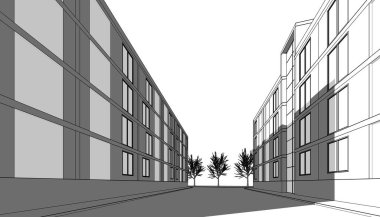 mimari sanat konsepti, minimum geometrik şekiller. 