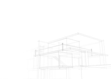 mimari sanat konsepti, minimum geometrik şekiller. 