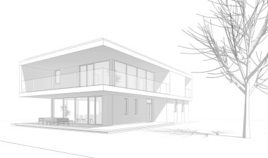 mimari sanat konsepti, minimum geometrik şekiller. 