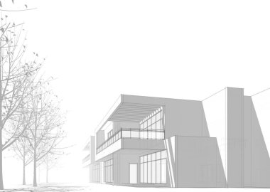 mimari sanat konsepti, minimum geometrik şekiller. 