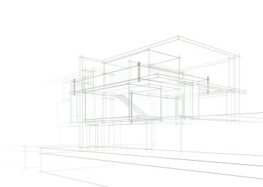 mimari sanat konsepti, minimum geometrik şekiller. 