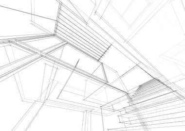 mimari sanat konsepti, minimum geometrik şekiller. 