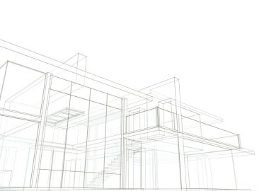 mimari sanat konsepti, minimum geometrik şekiller. 