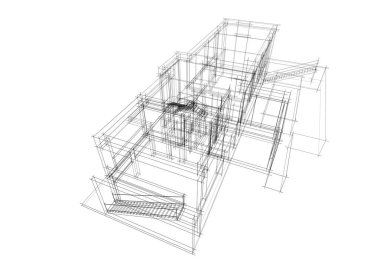 mimari sanat konsepti, minimum geometrik şekiller. 