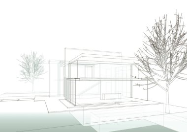 mimari sanat konsepti, minimum geometrik şekiller. 