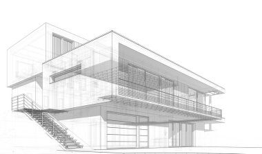 mimari sanat konsepti, minimum geometrik şekiller. 