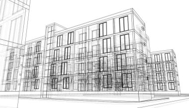 mimari sanat konsepti, minimum geometrik şekiller. 