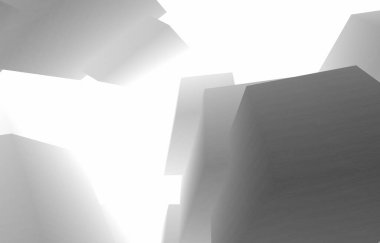 mimari sanat konsepti, minimum geometrik şekiller. 