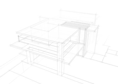 mimari sanat konsepti, minimum geometrik şekiller. 