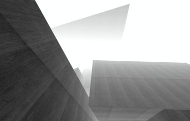 Mimari sanat konseptinde soyut çizgiler, minimum geometrik şekiller. 