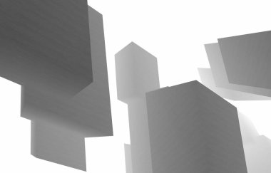 Mimari sanat konseptinde soyut çizgiler, minimum geometrik şekiller. 