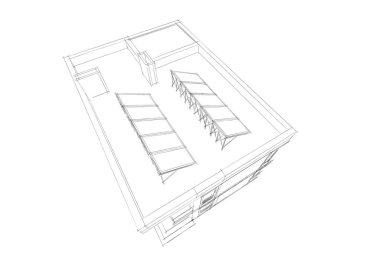 mimari sanat konsepti, minimum geometrik şekiller. 